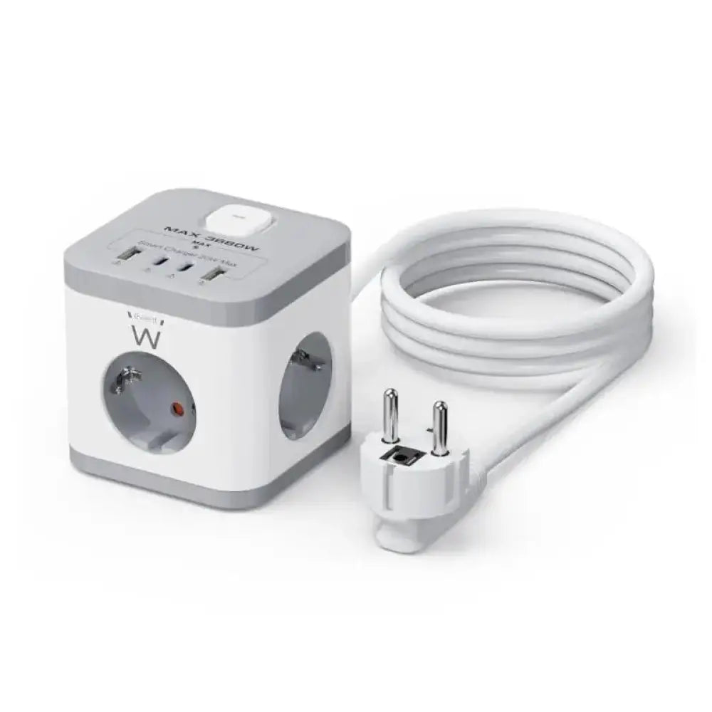 Ewent EW3863 Regleta 3 Tomas SHUCKO+2USB-A+2USB-C - detalle