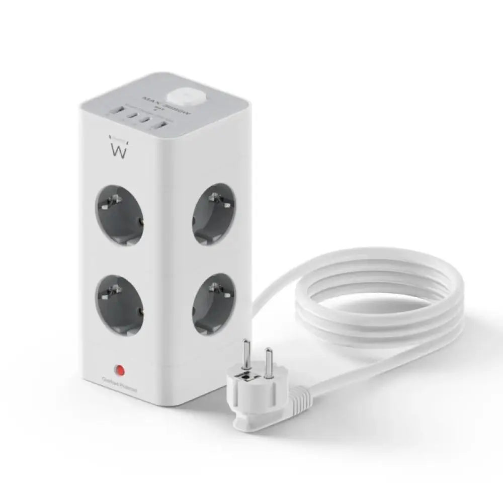 Ewent EW3864 Regleta 8 Tomas SHUCKO +2USB-A+2USB-C - detalle
