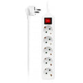 Regleta EWENT EW3916 con 5 tomas, 1 interruptor y cable de 1.5m, ideal para conectar múltiples dispositivos eléctricos.