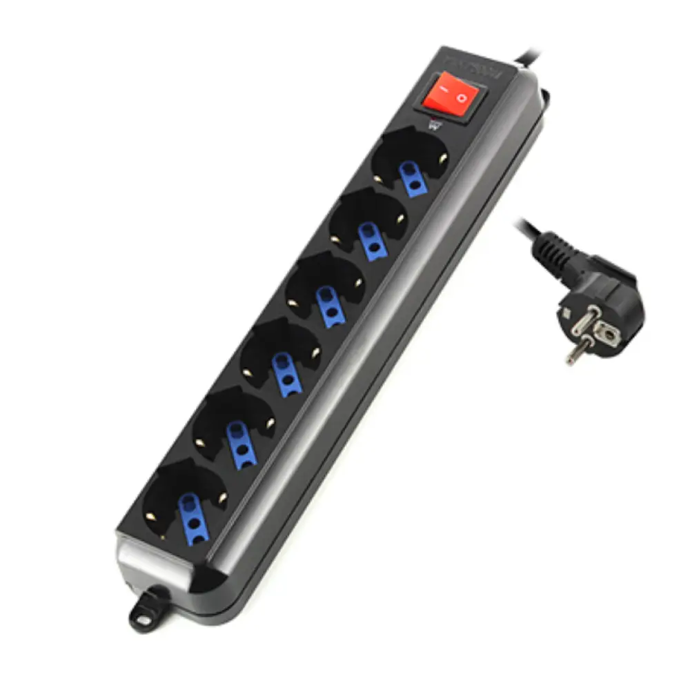 Ewent EW3924 base múltiple 1.5 m 6 salidas AC Negro