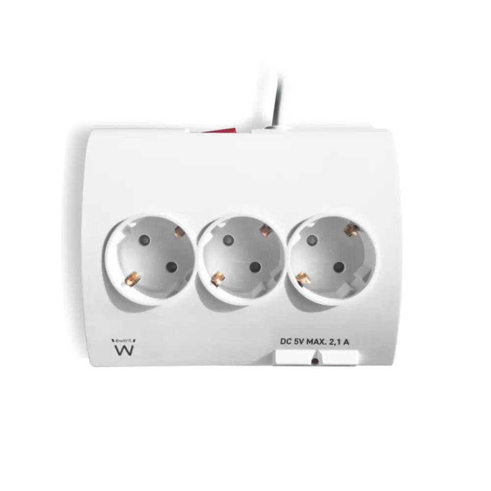 Ewent EW3935 base múltiple 1.5 m 5 salidas AC Interior Blanco - detalle