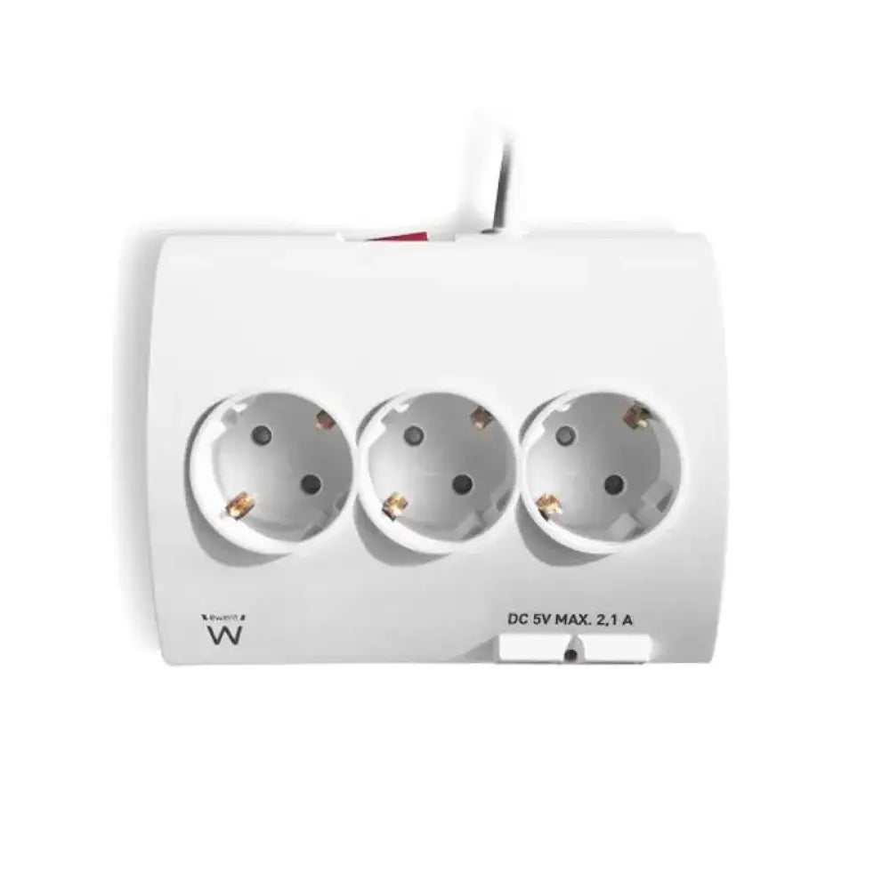 EWENT EW3935 Regleta 5 Schuko + 2 usb 2.1A - detalle