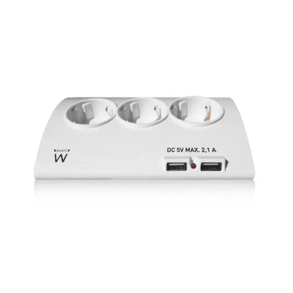 EWENT EW3935 Regleta 5 Schuko + 2 usb 2.1A - detalle