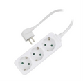 Ewent EW3958 base múltiple 1.5 m 3 salidas AC Interior Blanco