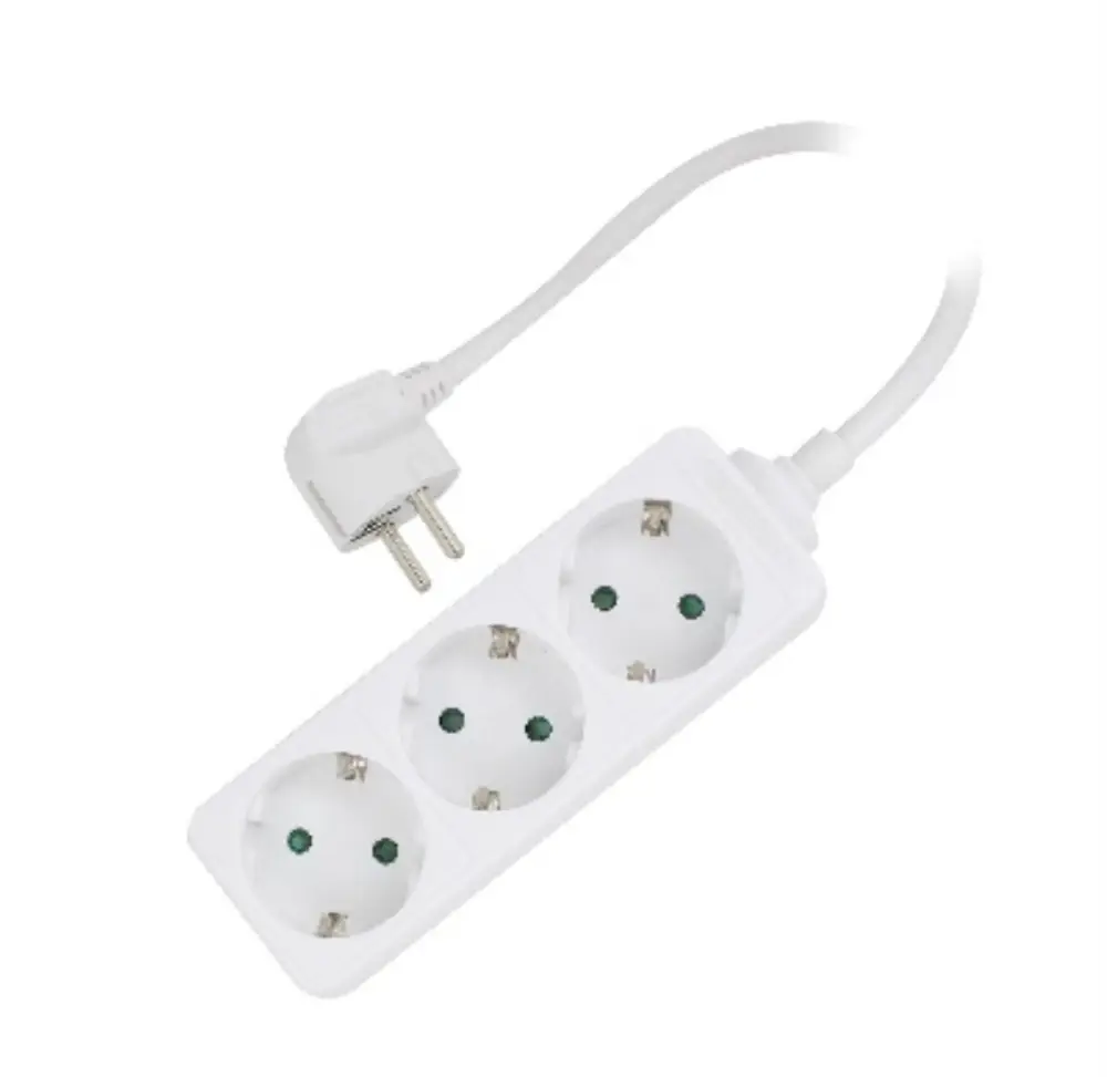 Ewent EW3958 base múltiple 1.5 m 3 salidas AC Interior Blanco - detalle