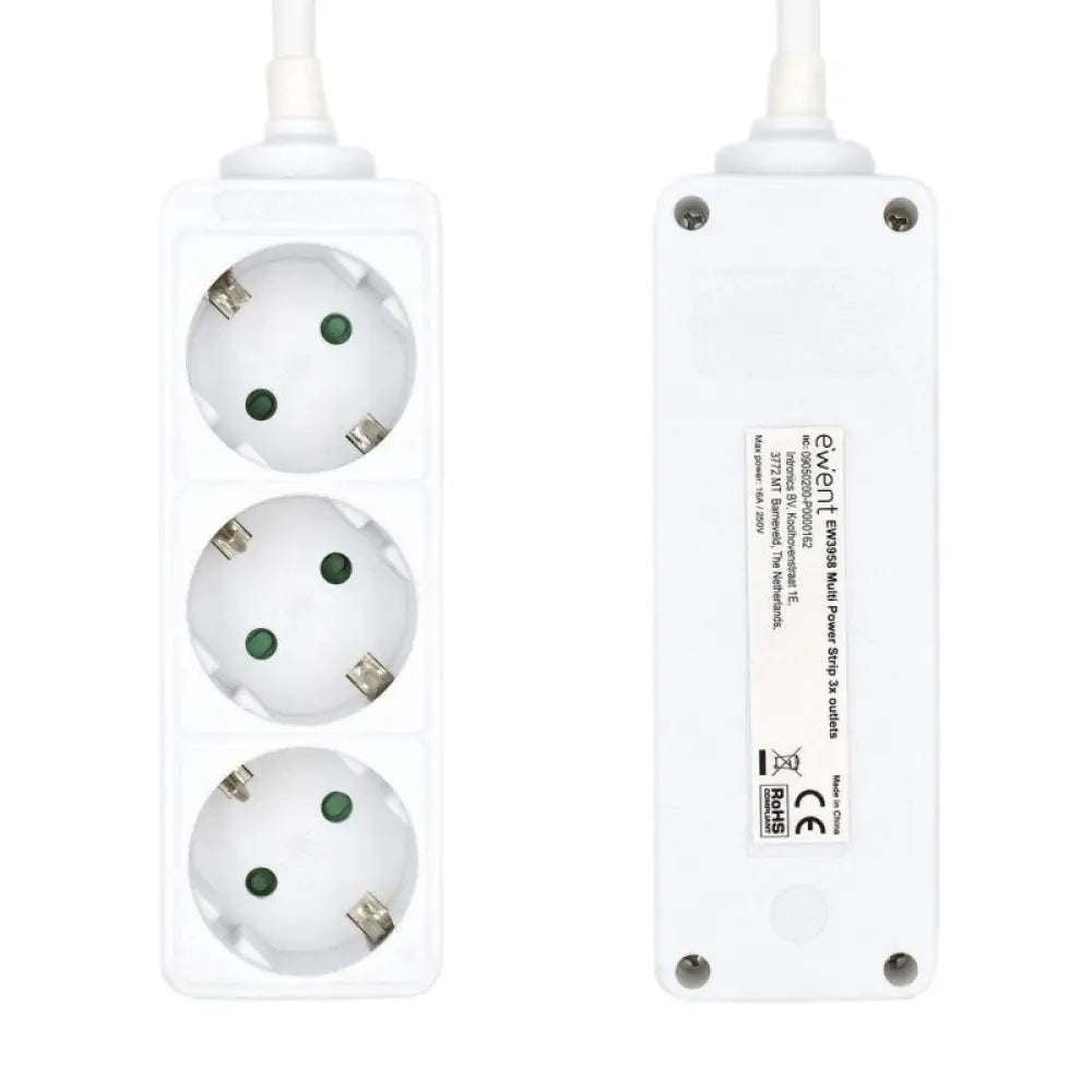 Ewent Ew3958 Regleta 3 tomas Blanco - detalle