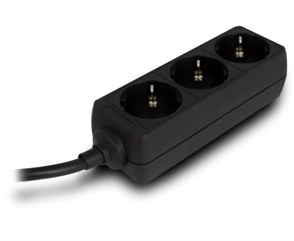 Ewent EW3959 base múltiple 1.5 m 3 salidas AC Interior Negro - detalle