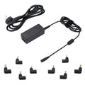 Adaptador e inversor de corriente EWENT EW3963 de 45W negro para notebooks, con 8 puntas y diseño compacto para uso interior.