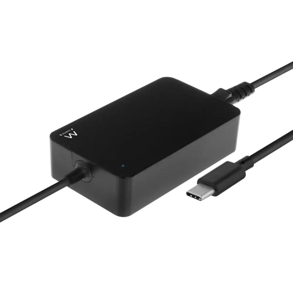 Adaptador e inversor de corriente EWENT EW3980, cargador negro de 65 W para uso interior, compatible con dispositivos electrónicos.