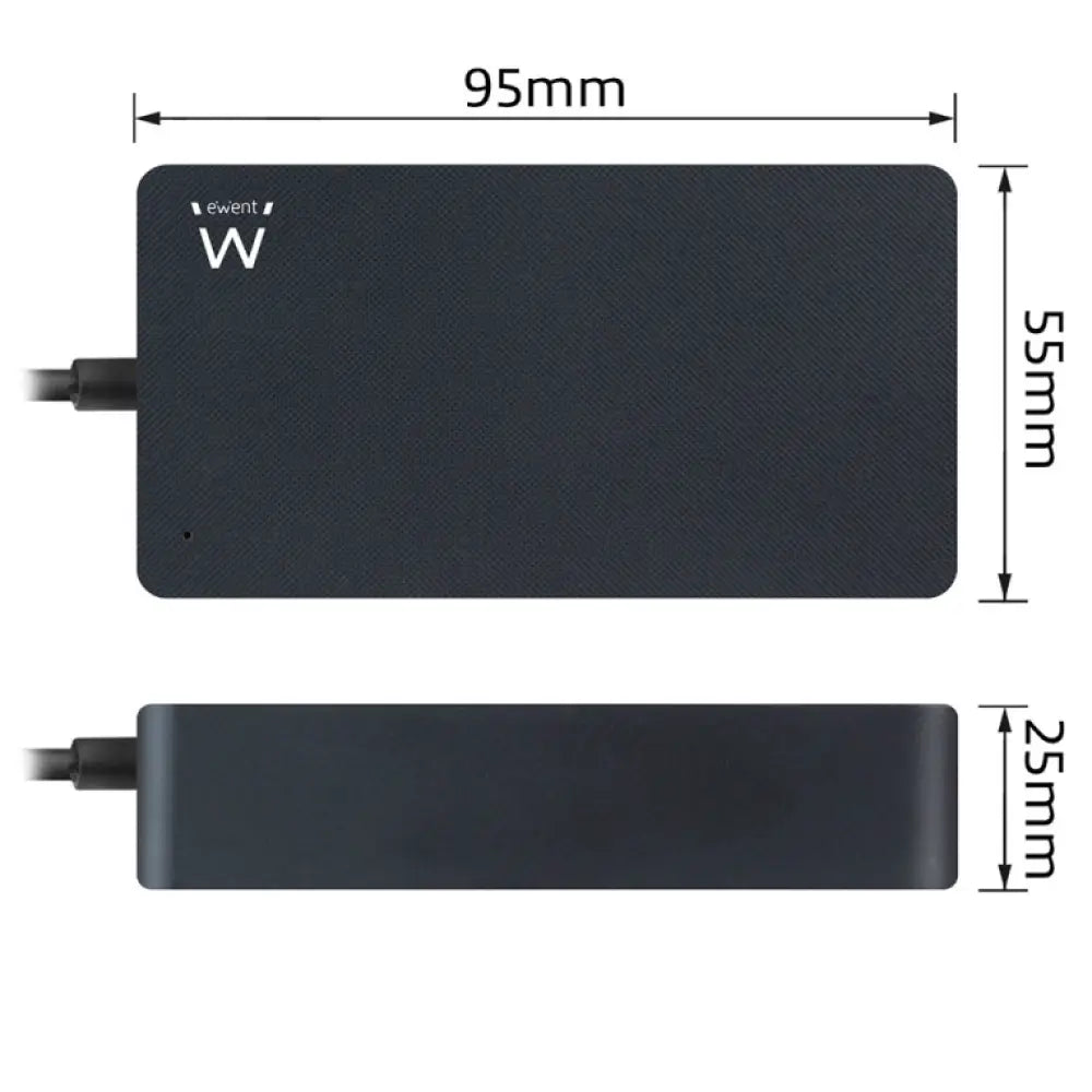 Adaptador e inversor de corriente EWENT EW3980 de 65 W, negro, para uso en interiores, cargador compacto y eficiente.