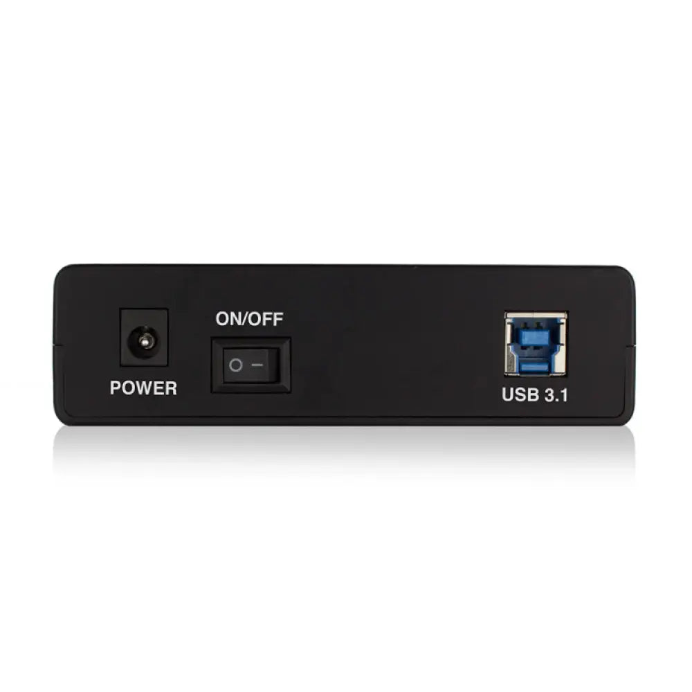 Carcasa negra para disco duro externo EWENT EW7056, compatible con HDD de 3.5 pulgadas, protección y almacenamiento seguro.