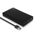 Carcasa negra para disco duro externo EWENT EW7056, compatible con HDD de 3.5 pulgadas, resistente y fácil de instalar.