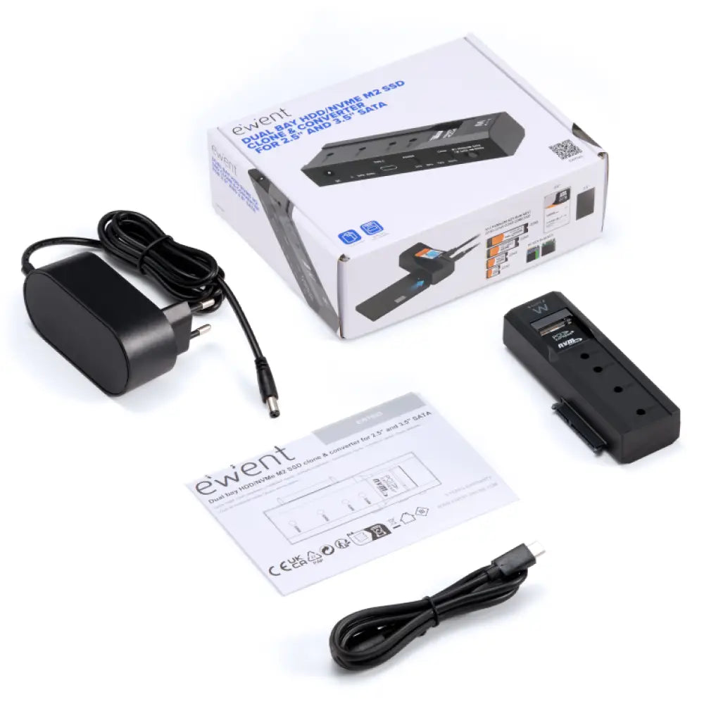 Ewent EW7065 caja para disco duro externo Carcasa de disco duro/SSD Negro 2.5/3.5" - detalle
