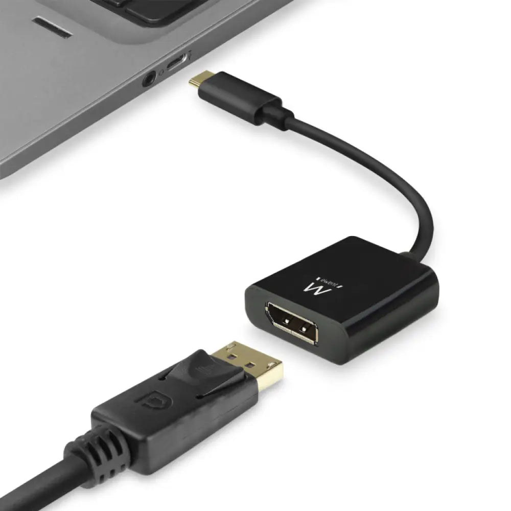 Ewent EW9825 adaptador de cable de vídeo 0.15 m USB Tipo C DisplayPort Negro - detalle