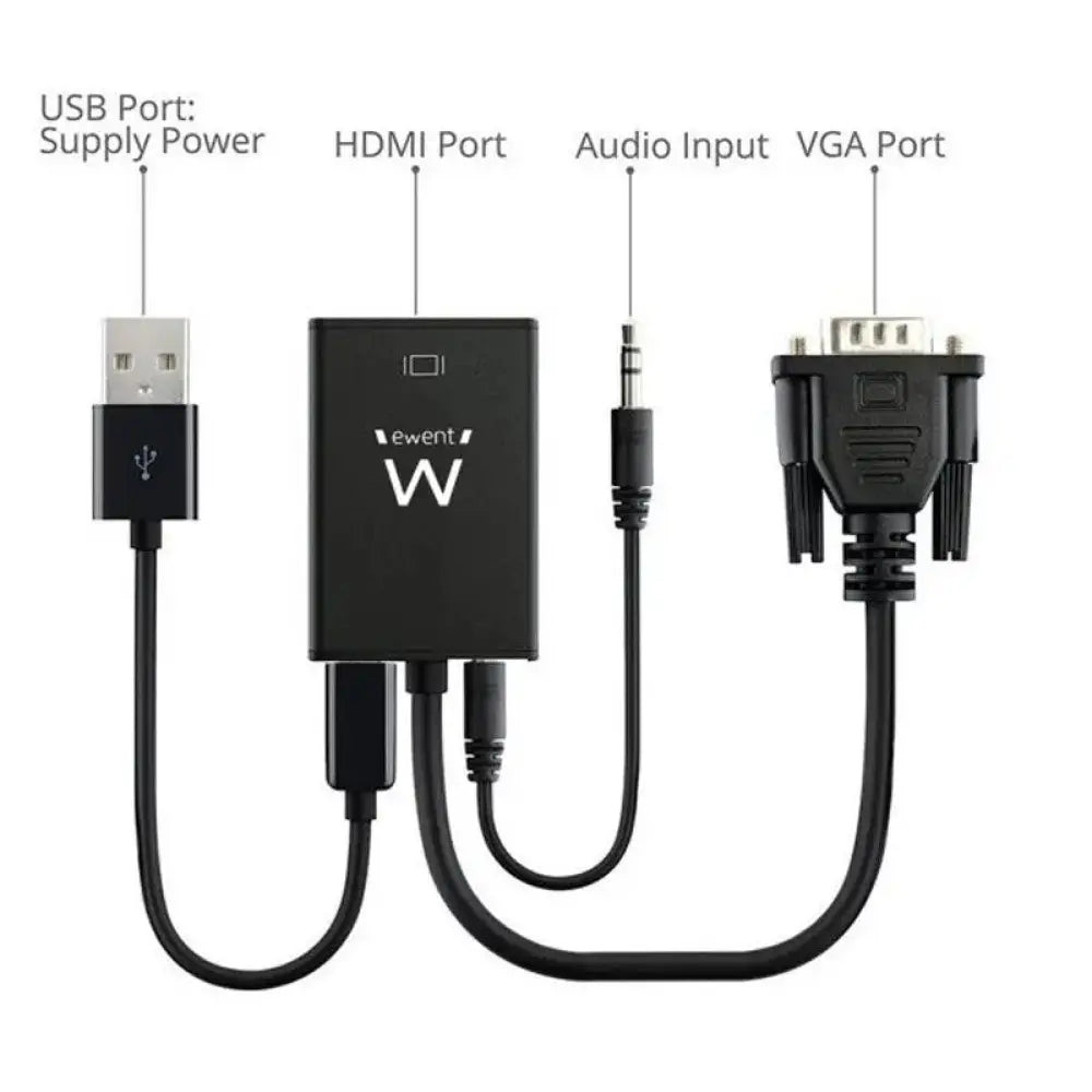 EWENT EW9866 Adaptador Vga/Hdmi con Audio - detalle
