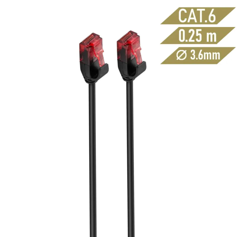 Cable de red Ethernet EWENT IM1046 negro, 2 m, Cat6 U/UTP, con conectores RJ45, para conexión de red estable y rápida