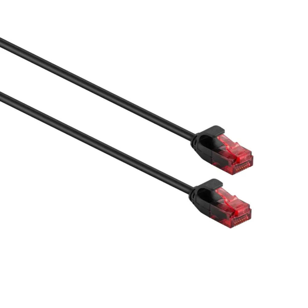 Cable de red Ethernet EWENT IM1046, negro, de 2 m, categoría 6 U/UTP, con conectores RJ45 para conexión de red confiable.