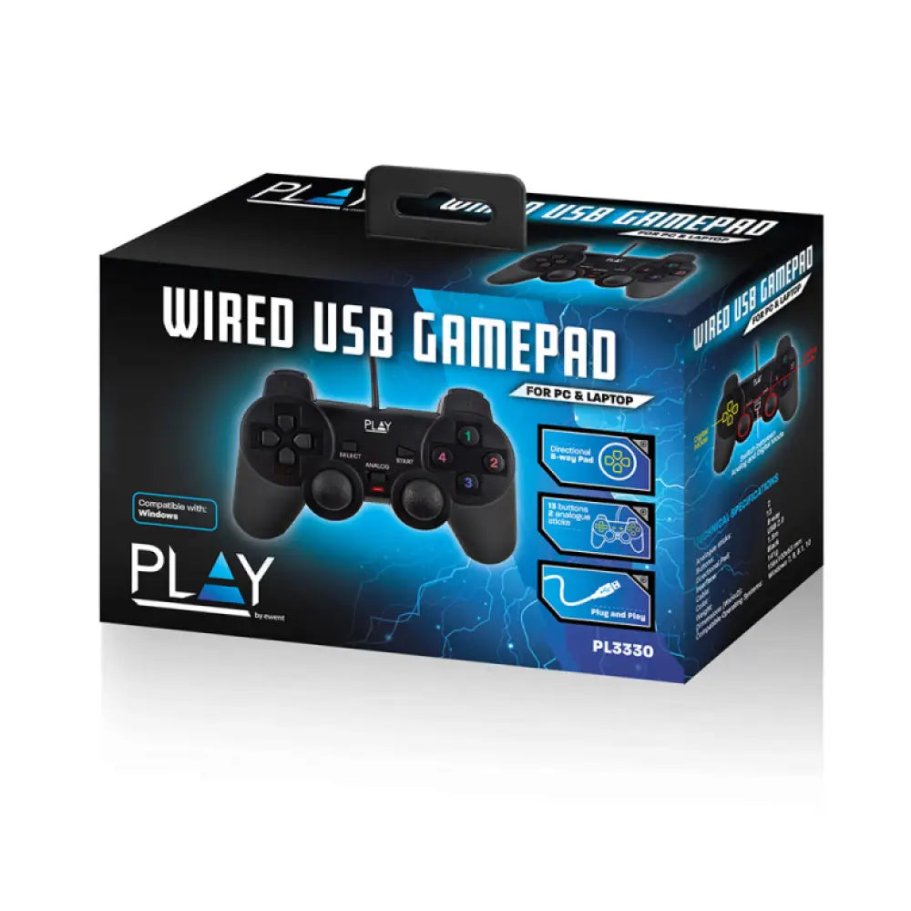 Ewent Play Negro USB 2.0 Gamepad Analógico/Digital PC - detalle