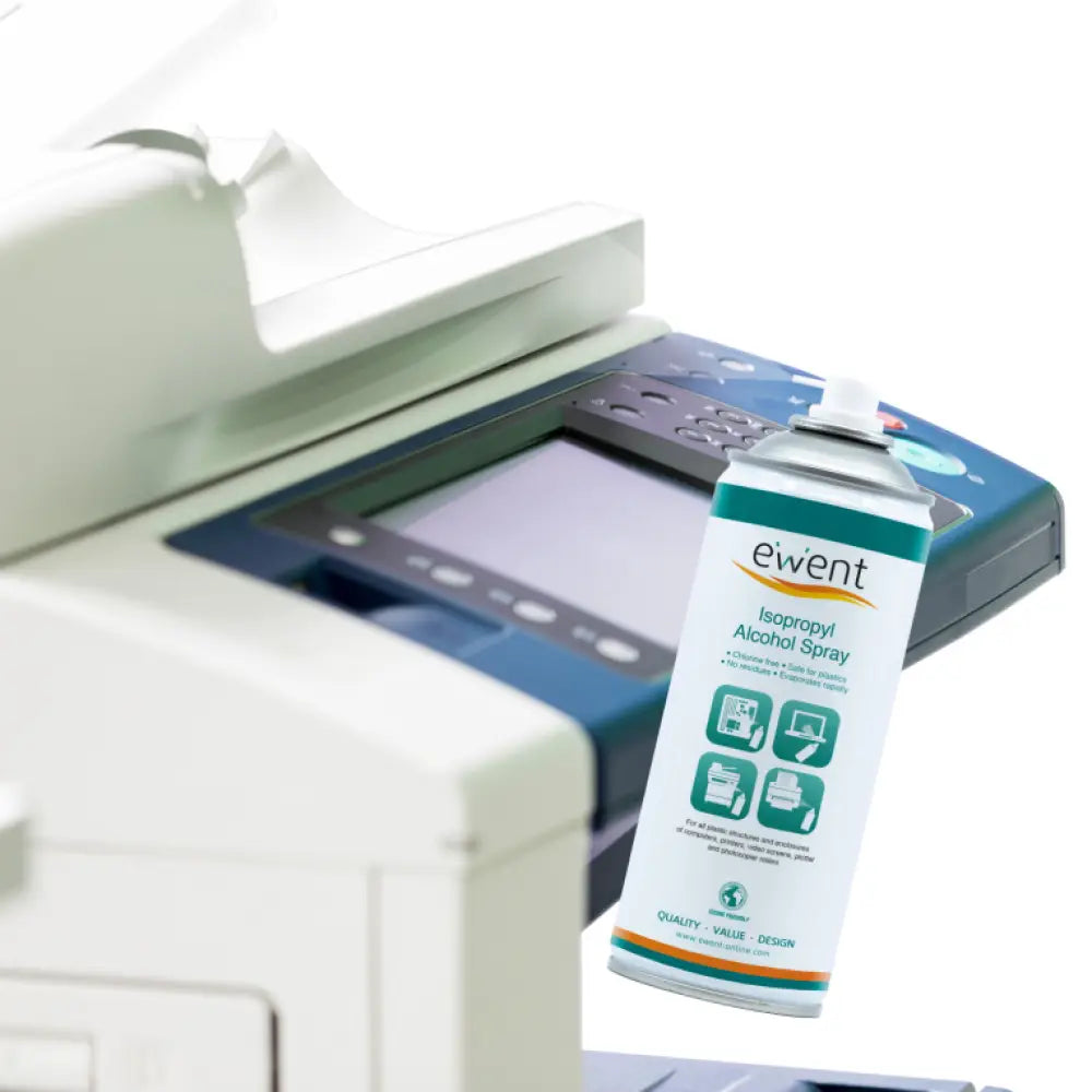 Toallitas de limpieza para pantallas EWENT con pulverizador de alcohol isopropílico de 400 mL, ideales para limpiar dispositivos electrónicos.
