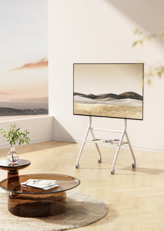 EWENT SOPORTE DE SUELO PARA TV DE 37 A 86 ALTURA AJUSTABLE, BLANC - detalle