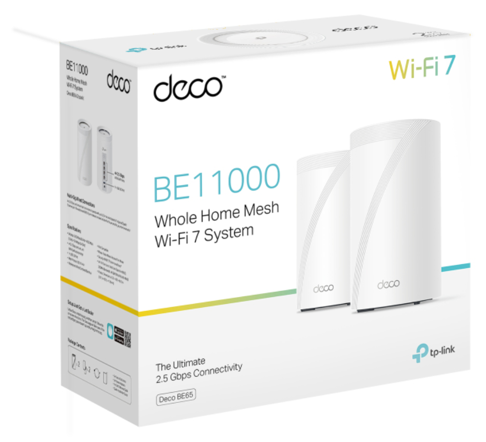 EXTENSOR COBERTURA TP-LINK DECO BE65 2-PACK WIFI7 WHOLE HOME 6GHZ 320MHZ - detalle