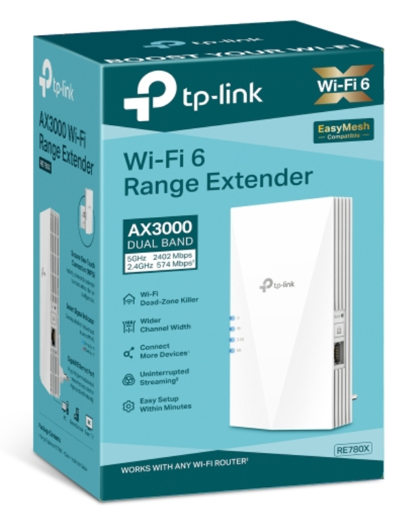 EXTENSOR RED TP-LINK RE780X AX3000 WIFI6 - detalle