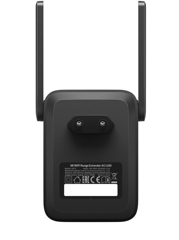EXTENSOR WIFI XIAOMI EXTENDER WIFI RANGE AC1200 NEGRO - detalle