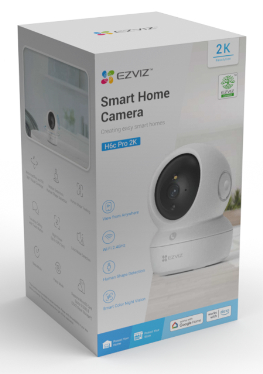 EZVIZ CAMARA WIFI INTERIOR H6C 2K 3MP 360º VISION NOCTURNA BLANCO - detalle