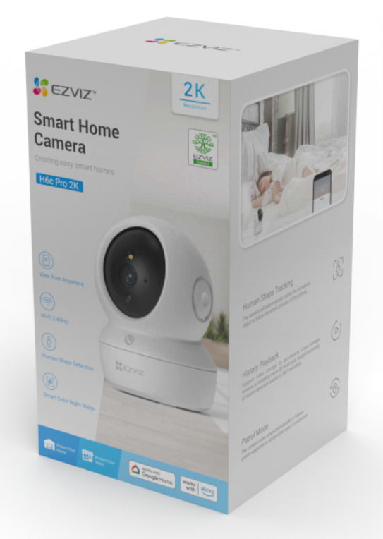 EZVIZ CAMARA WIFI INTERIOR H6C 2K 3MP 360º VISION NOCTURNA BLANCO - detalle