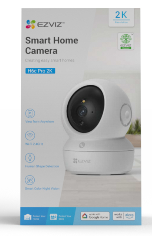 EZVIZ CAMARA WIFI INTERIOR H6C 2K 3MP 360º VISION NOCTURNA BLANCO - detalle