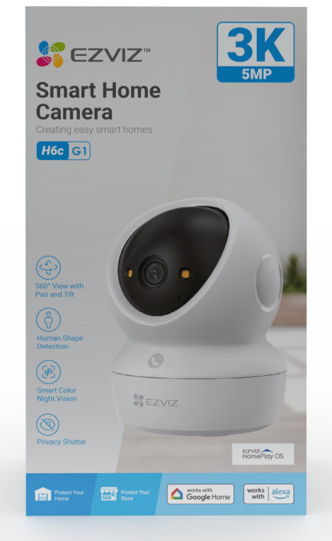EZVIZ CAMARA WIFI INTERIOR H6C G1 3K PANORAMICA/INCLINACION - detalle