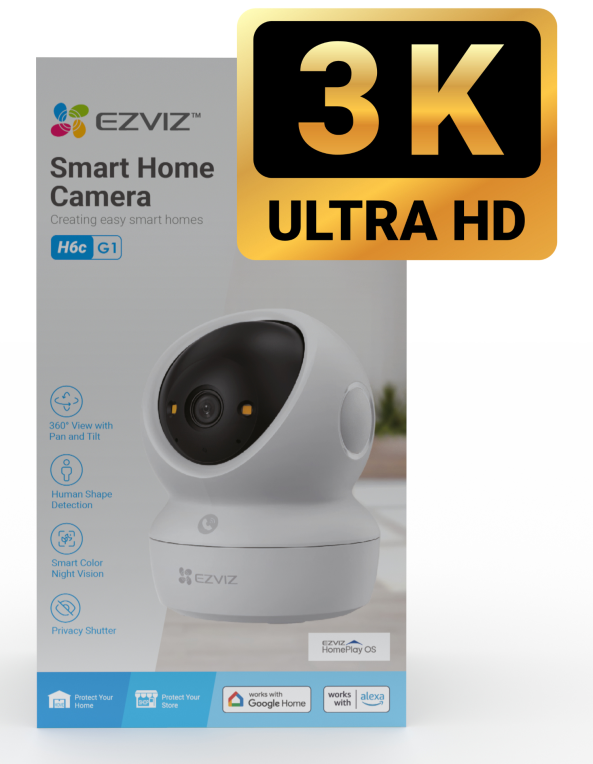 EZVIZ CAMARA WIFI INTERIOR H6C G1 3K PANORAMICA/INCLINACION - detalle