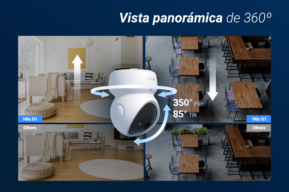 EZVIZ CAMARA WIFI INTERIOR H6C G1 3K PANORAMICA/INCLINACION - detalle