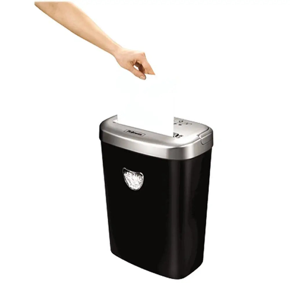 Destructora de papel Fellowes 53C con corte en partículas de 4x38 mm, ideal para destruir documentos confidenciales.