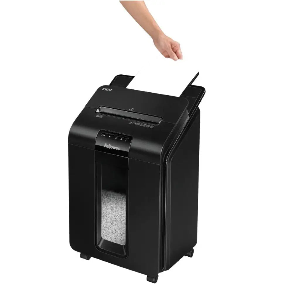 Fellowes Destructora  AutoMx100M  Mini-CORTE4x10mm - detalle
