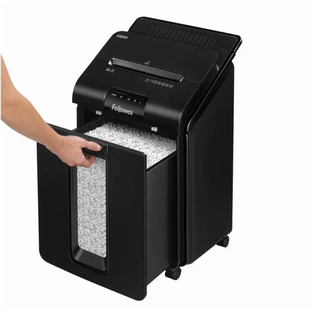 Fellowes Destructora  AutoMx100M  Mini-CORTE4x10mm - detalle