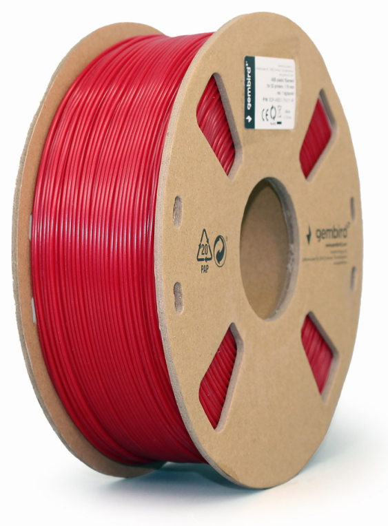 FILAMENTO ABS GEMBIRD ROJO, 1,75 MM, 1 KG - detalle