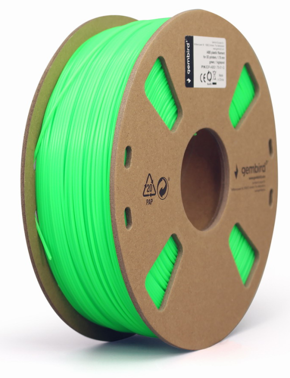 FILAMENTO ABS GEMBIRD VERDE, 1,75 MM, 1 KG - detalle
