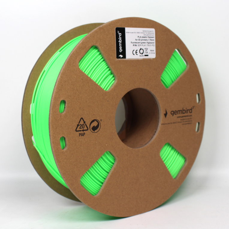 FILAMENTO GEMBIRD PLA 1.75MM 1KG VERDE BRILLANTE - detalle