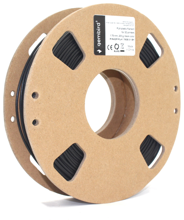 FILAMENTO GEMBIRD PLA 1,75mm 200g NEGRO - detalle