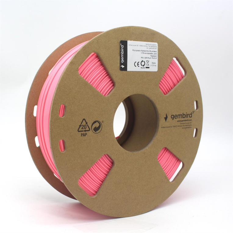 FILAMENTO GEMBIRD PLA ROSA, 1,75 MM, 1 KG - detalle