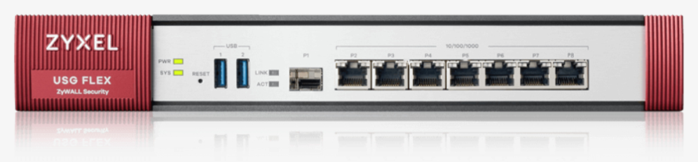 FIREWALL ZYXEL USGFLEX500 7GIGABIT USER-DEFINABLE PORTS 1SFP 2USB
