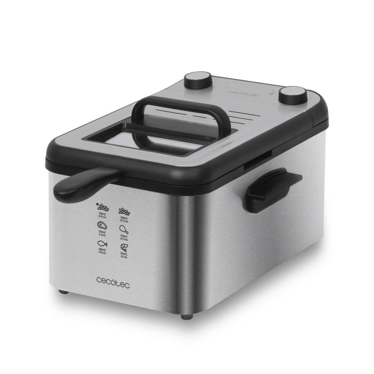 Cecotec CleanFry Infinity 3000 Sencillo 5.6 L Independiente 2400 W Freidora Negro. Acero inoxidable