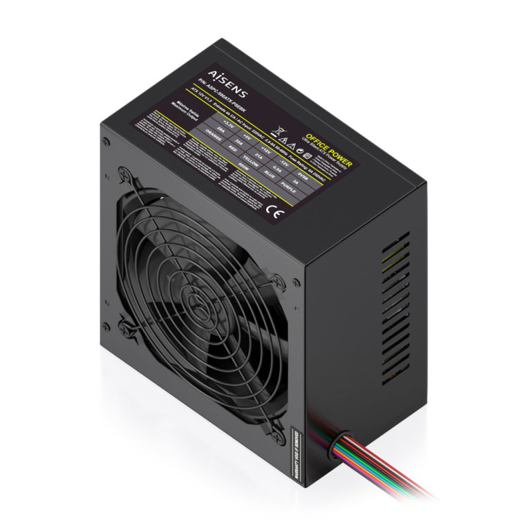 FUENTE ALIMENTACION AISENS ATX 500W CABLE ALIMENTACION OEM NEGRA - detalle
