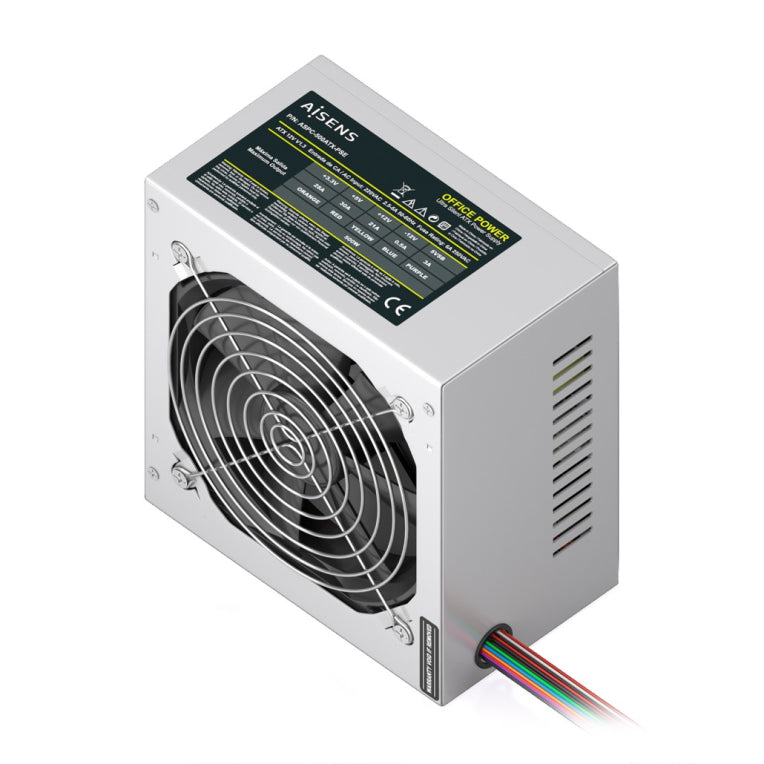 FUENTE ALIMENTACION AISENS ATX 500W CABLE ALIMENTACION OEM PLATA - detalle