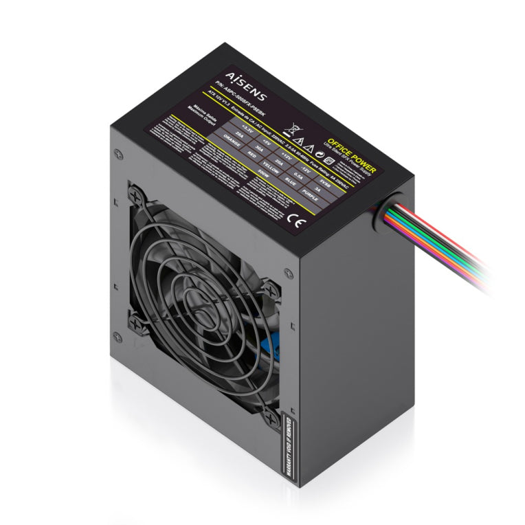 FUENTE ALIMENTACION AISENS SFX 500W CABLE ALIMENTACION OEM NEGRA - detalle