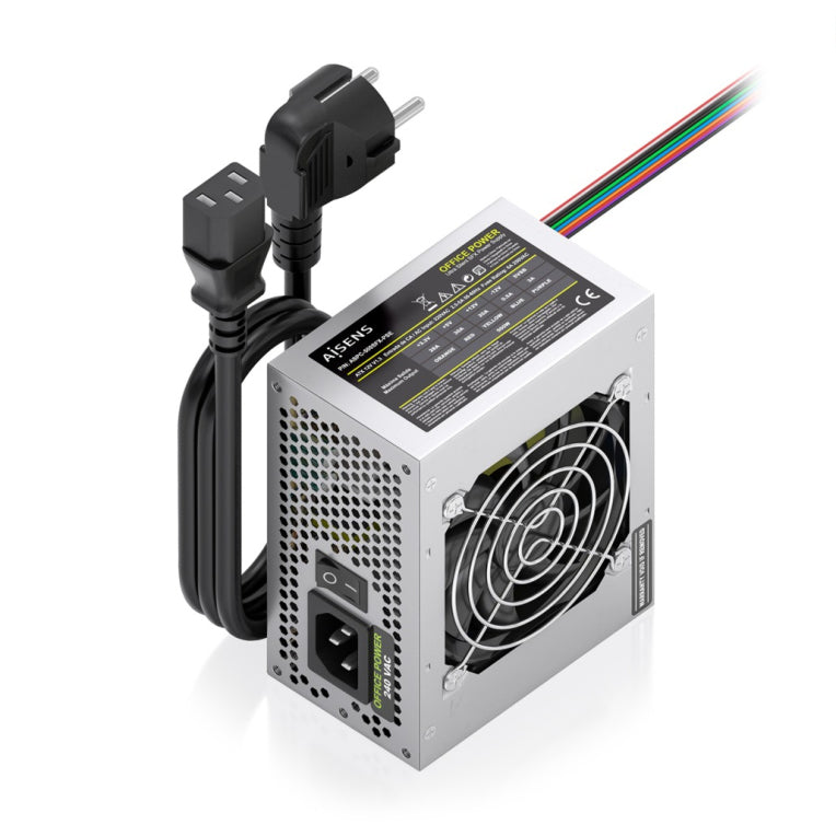 FUENTE ALIMENTACION AISENS SFX 500W CABLE ALIMENTACION OEM PLATA