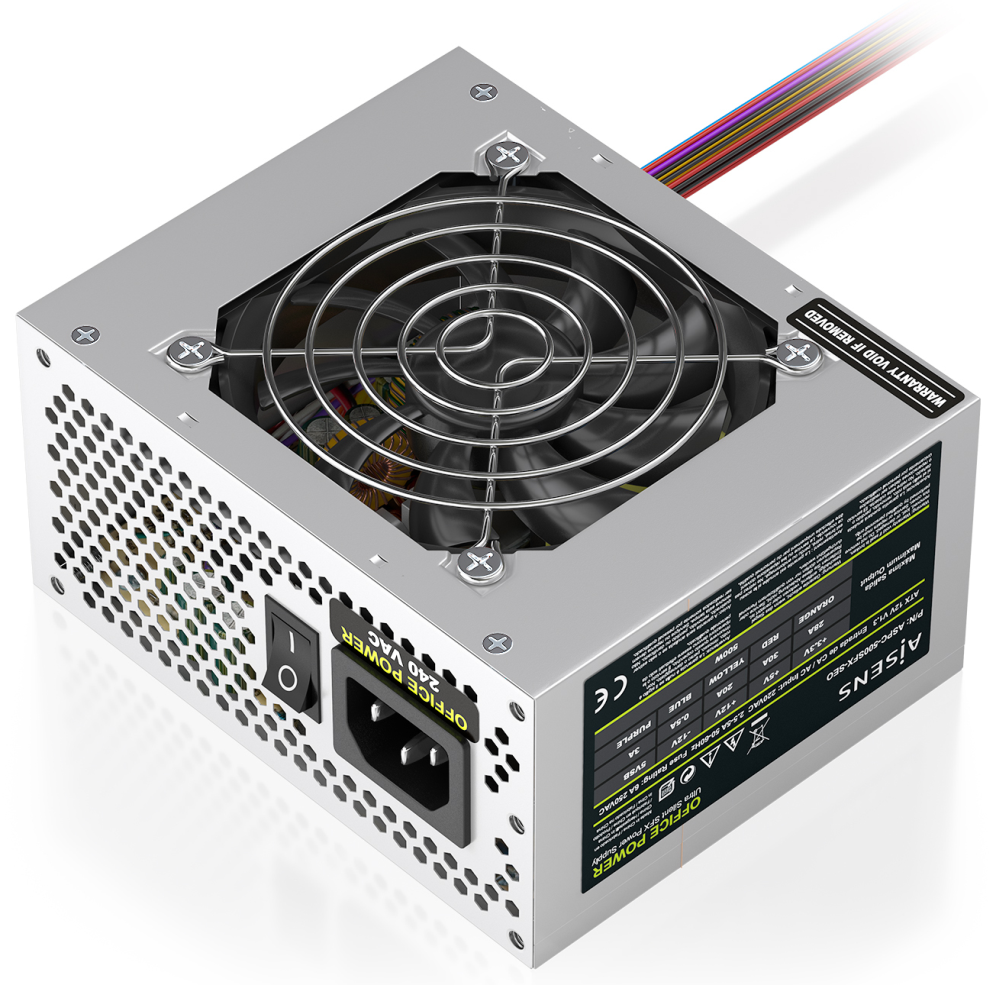 FUENTE ALIMENTACION AISENS SFX 500W OEM PLATA - detalle