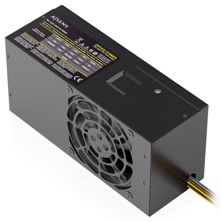 FUENTE ALIMENTACION AISENS TFX 500W CABLE ALIMENTACION OEM NEGRA - detalle