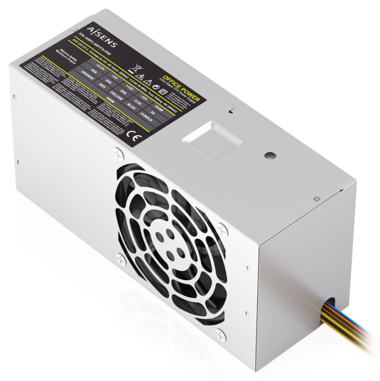 FUENTE ALIMENTACION AISENS TFX 500W CABLE ALIMENTACION OEM PLATA - detalle